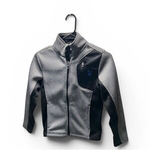 Spyder Youth Small 7/8 Gray Full Zip Jacket Kids Athletic Outdoor Coat